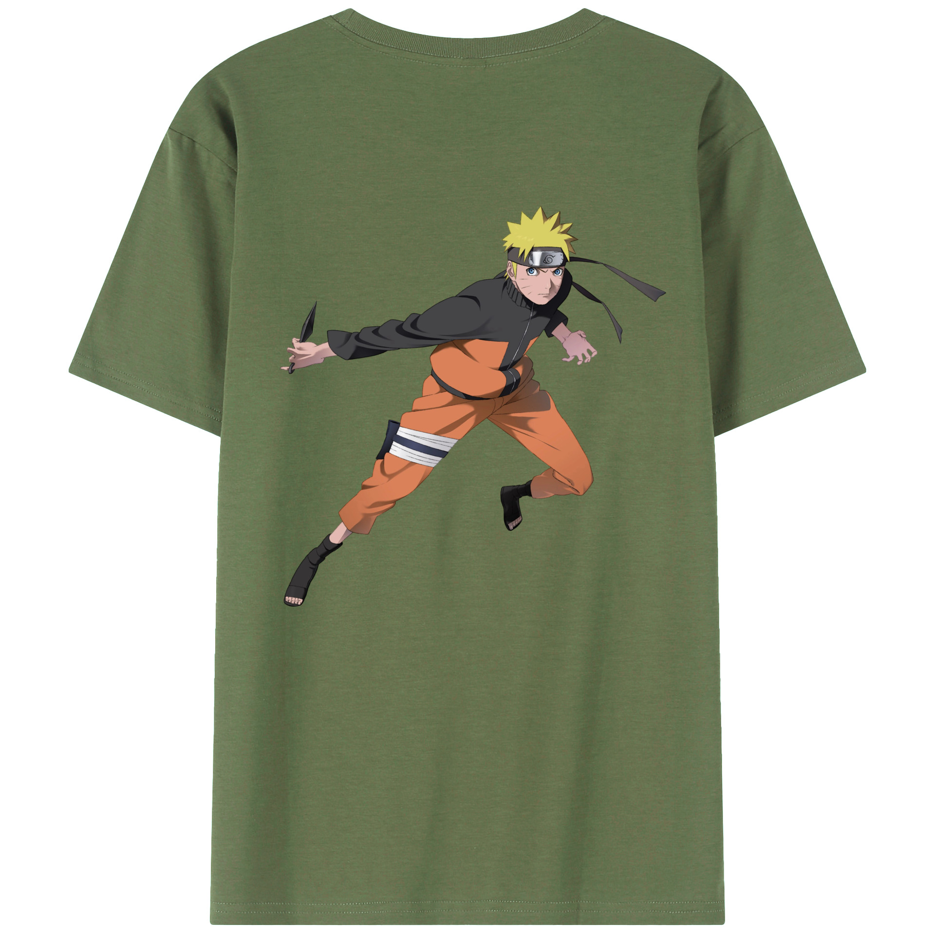 （画像用） NARUTO -ナルト- うずまき ナルト Uzumaki Naruto 綿100％ メンズ半袖Tシャツ（バックプリント） 通気性